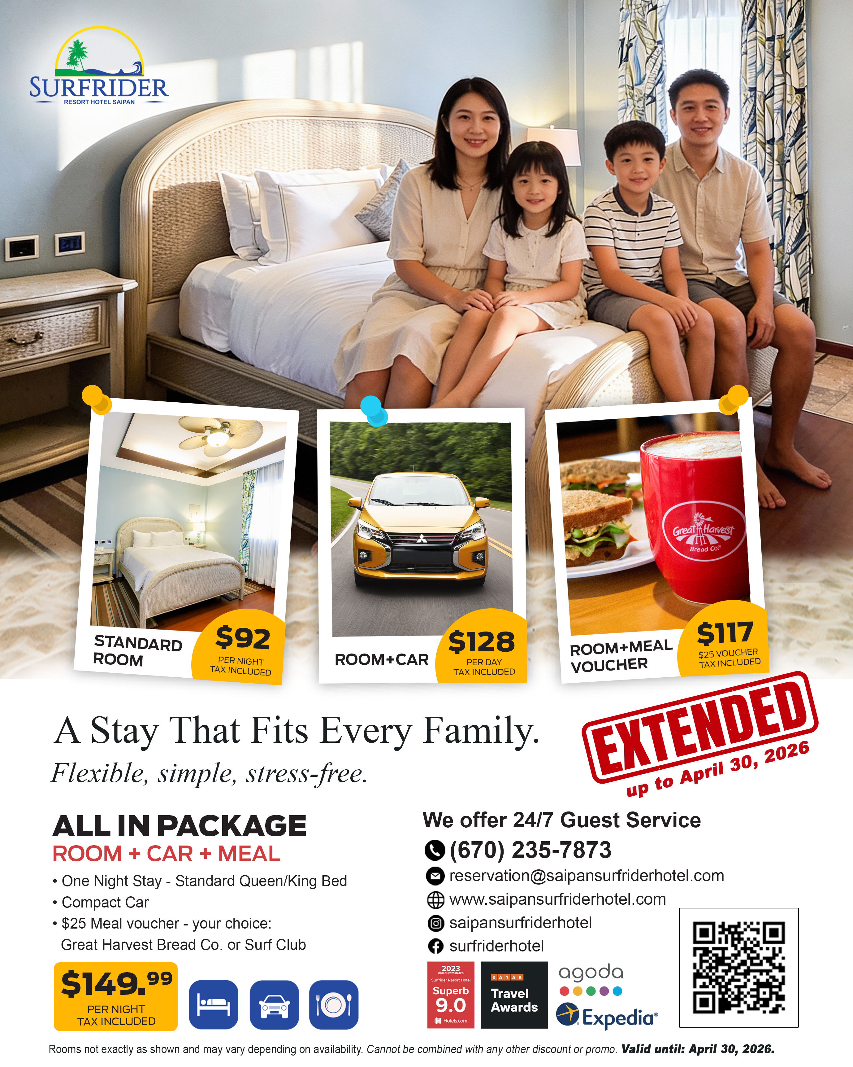 Surfrider Resort Hotel Saipan Family Package